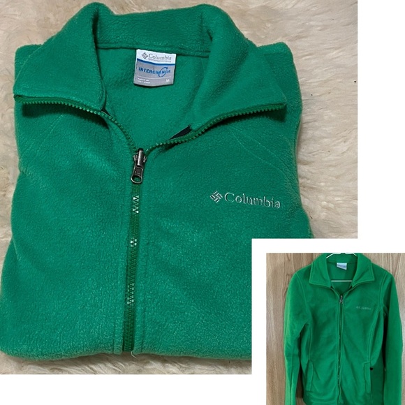 Columbia Green Thick Fleece Full Zip Jacket - Picture 1 of 5